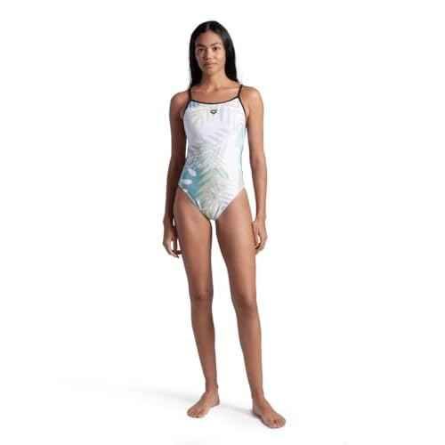 ARENA Womens Performance Women's Light Floral Lace Back Swimsuit