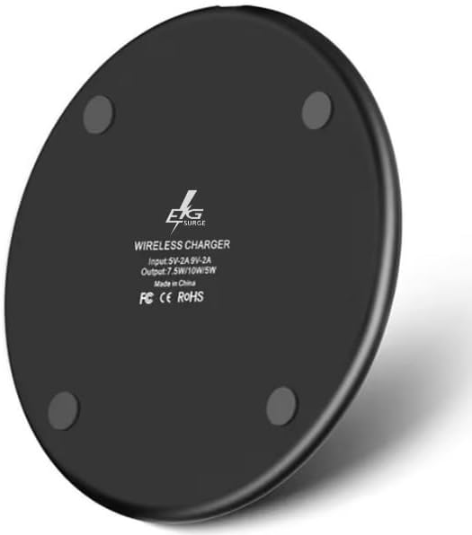 10W Qi-Certified Charging Pad Black Wireless Fast Charging Compatible with Models of iPhone/Samsung/Android and More