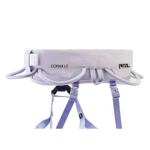 PETZL CORAX LT WOMEN comfortable, durable women's harness for a variety of climbing objectives, XS, lilac white