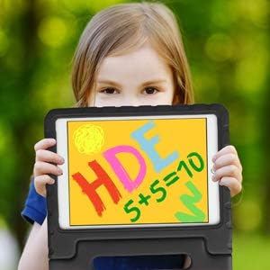 HDE Case for iPad 9th Generation Kids Shockproof Cover 10.2 inch with Handle Stand fits 2021 9th Gen 2020 8th 2019 7th Tablet - Black