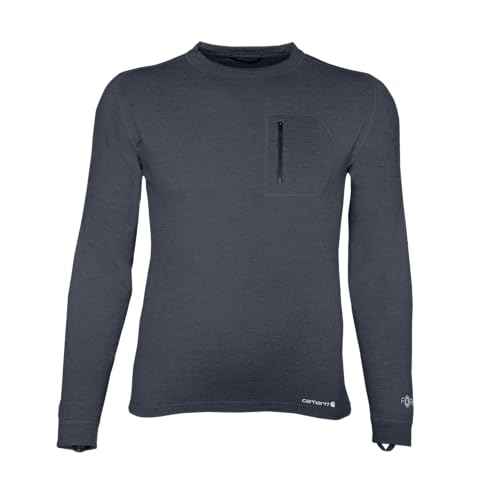 Carhartt Men's MBL110 Base Force¢ç Heavyweight Base Layer Crew - X-Large Tall - Navy Heather