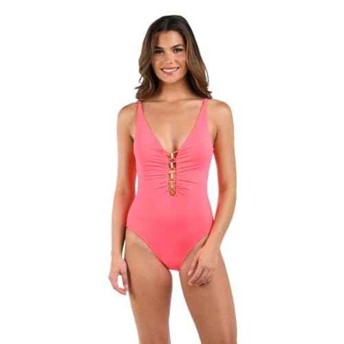La Blanca Women's Island Goddess Plunge One Piece Swimsuit