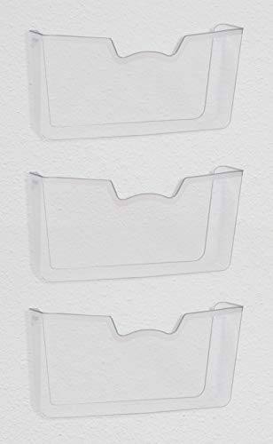 Simple Houseware Clear Single Pocket Wall Mount for Hanging File Holder, 3 Packs - color: Clear, size: 3 Pack