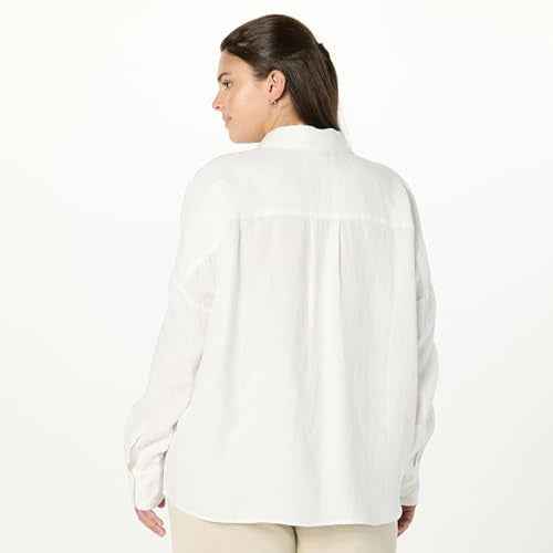 The Drop Women's Avila Classic Linen Button Down