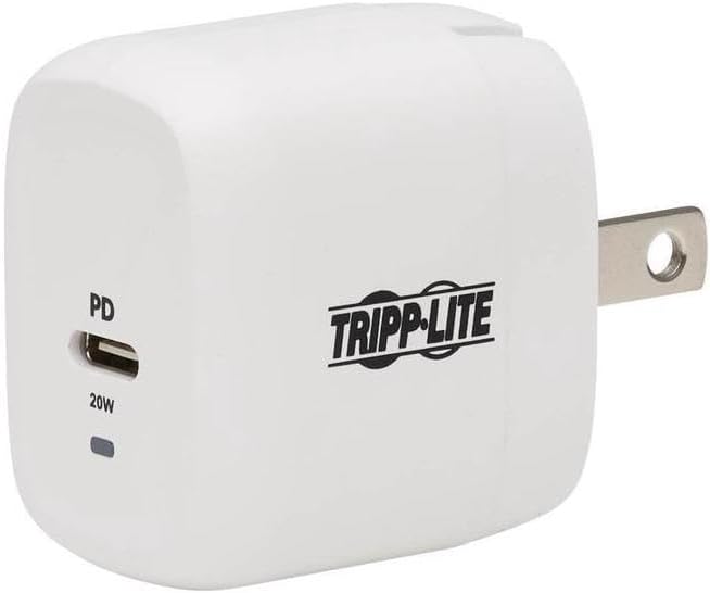Tripp Lite USB C Wall Charger 1-Port Compact Gan Technology 20W Charging PD3.0 White (U280-W01-20C1-G)