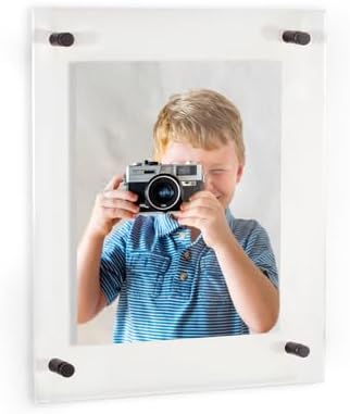 ArtToFrames 11x14 Inch Double Panel Floating Acrylic Picture Frame (Full Frame is 15x18) comes with Black Standoff Hardware, Made in the USA, 1 Pack