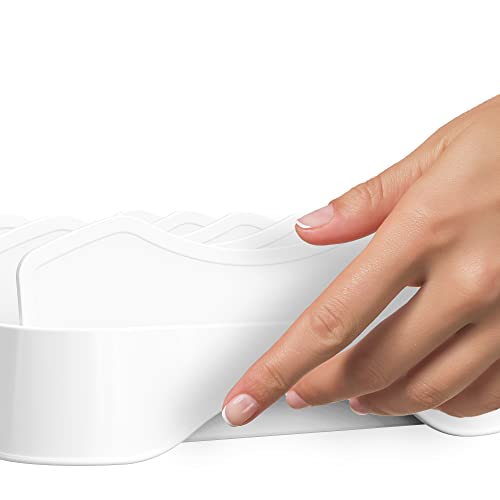 Simple Houseware Food Container Lid Organizer, Adjustable Dividers Lids Storage, 10''x8'', White - size: Small - 10.6'' x 8.3''