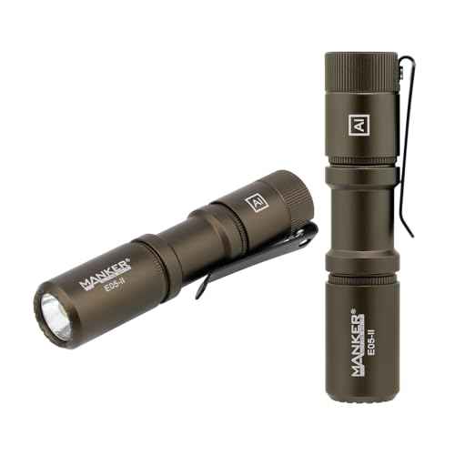 Manker E05 II High Output EDC Flashlight Eeay to Carry, for Camping, Hiking (Sand, 1300 Lumens 6500K Cool White)