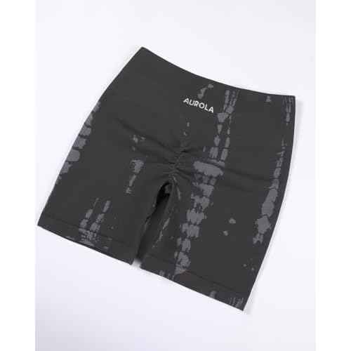 AUROLA Serpent Seamless Scrunch Workout Shorts for Women,Tummy Control Squat Proof Ribbed Thick Active Gym Short