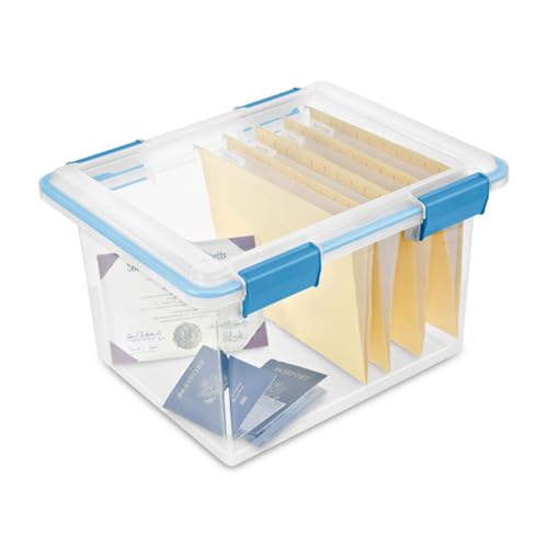 Sterilite 8-Pack Gasket Box, Weather-Resistant Storage Bins with Latching Lids, 32 Quart - Heavy-Duty Organizing Containers for Closet, Bathroom, and Office - size: 32 Quart, style: 8 Pack