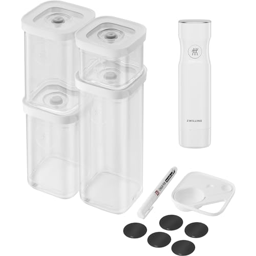 ZWILLING Fresh & Save Cube Box Set, 7-pc, Plastic, Airtight Dry Food Storage Container, Small Cube Set with Pump - size: 7 Pieces S