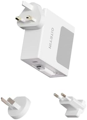 Gitryin Portable USB C Charger Block with 3 Pack Type C/G/I Detachable Attachments for Travel Use 40W Charging Block with 33.5in Type-C Cable