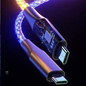 IHAO Multi Ports Charger Cable 3 Combinations in One Cable USB A to USB C/Micro USB PD Fast Charging Cord Lighted Up LED Flowing Compatible with Almost All Kinds of Electric Device-39Inches Blue