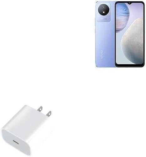 BoxWave Charger Compatible with vivo Y11 (2023) - PD GAN miniCube (30W) 30W Tiny PD GAN Type-C Wall Charger - Winter White