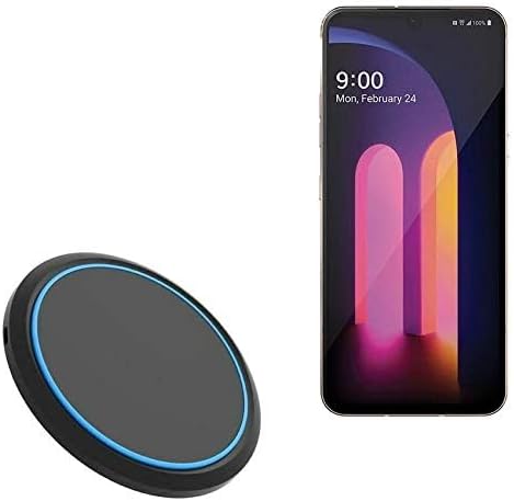BoxWave Charger Compatible with LG V60 ThinQ 5G (Single Screen) - SwiftCharge PowerDisc Wireless Charger (15W) Qi Wireless 15W Circular Desktop Charger