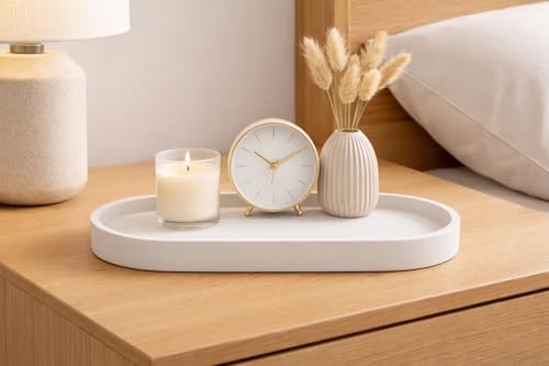 Happitasa Premium 12” x 5” Silicone Vanity Tray | Sink and Surface Organizer with Sturdy Non-Slip Base | Heat Safe, Dishwasher Safe (Sand Dollar) - color: Sand Dollar