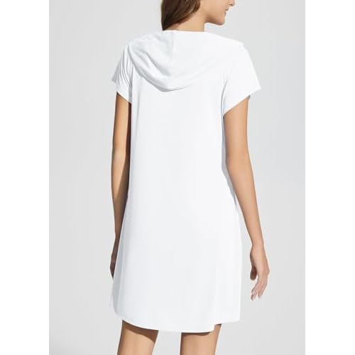 baleaf Women's Short Sleeve UPF 50+ Cover Up with Pockets Quick Dry Beach Coverups Sun Protection Swimwear