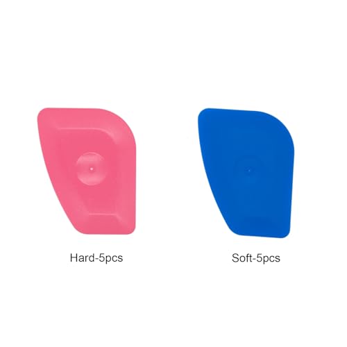 10pcs Small Vinyl Scraper Tool - Plastic Multi-Edge Hard & Soft Card for Cars & Home Use, Window Tint, Vinyl Wrap Install, Decal & Sticker Removal - Bubble-Free Application