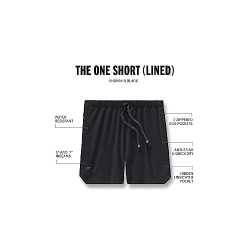 Fabletics Men's The One Short (Lined), Training, Swimming, Lightweight, Quick-Dry, Zip Pocket, Stretch Woven