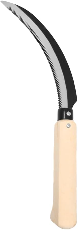 Zenport K202 Lavender Harvest Sickle/Berry Knife, Notched Wooden Handle, 6.5-Inch Curved Serrated Blade