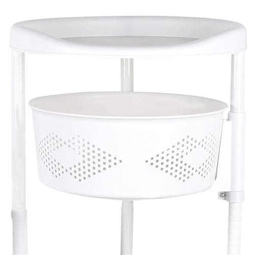4 Tier Rotating Storage Shelf with Lockable Casters, Circular Rotating Basket Large Storage Rack with 360° Wheels 180° Rotating Multi-Layer Kitchen Storage Shelf (4 Tier) - size: 4 Tier