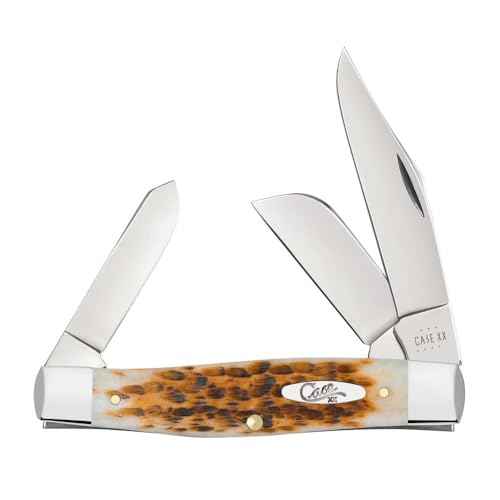 Case Cutlery CA10724: Large Stockman Amber Bone