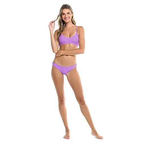 Body Glove Women's Standard Smoothies Ruth Solid Fixed Triangle Bikini Top with Adjustable Tie Back Detail