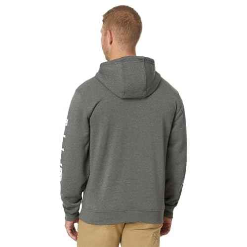 Timberland PRO Men's Hood Honcho Sport Full-Zip Hooded Sweatshirt, Dark Charcoal Heather/White, Medium