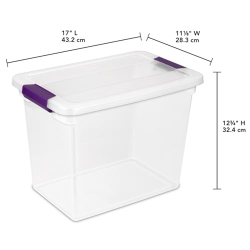 Sterilite 24-Pack 27 Quart ClearView Latch Box, Stackable Organizer Bins with Latching Lids - Clear Plastic Organization Containers for Closet, Bedroom, Shelving Units and Everyday Home Storage - size: 24 Pack, style: 27 Quart