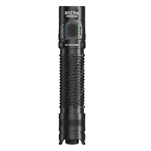 Nitecore MH12 Pro Tactical Flashlight, 3300 Lumen USB-C Rechargeable Long Throw Compact EDC Duty Light with Holster Sticker