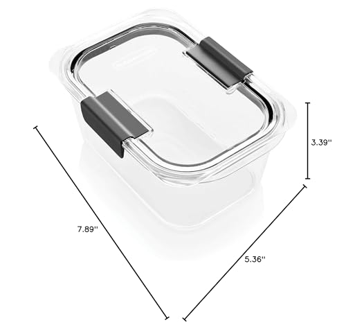 Rubbermaid Brilliance Food Storage Container, Medium Deep, 4.7 Cup, Clear 2024349 - size: 4.7 Cup
