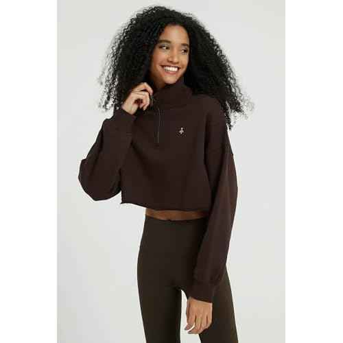 Orolay Women's Half Zip Crop Sweatshirt Long Sleeves Casual Pullover Stand Collar Fashion Outfits