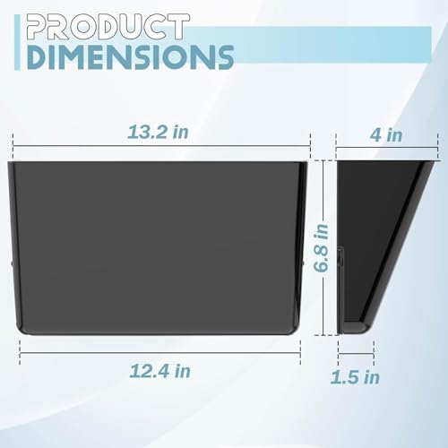 Gawerk Clear Acrylic Single Pocket, Plastic Hanging Wall Mount File Holder for Office Home (Black, 3 Pack) - color: Black, size: 3 Pack