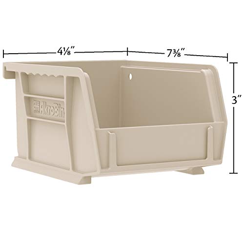 Akro-Mils 30220 AkroBins Plastic Storage Bins, Space-Saving Stackable Bins for Garage, Pantry, Craft Organization, 7" x 4" x 3", Green, 24-Pack - color: Green
