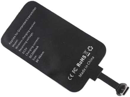 Eujgoov 10W Fast Qi Wireless Charging Receiver Ultra Thin Type C Adapter Chip for Android Cell Phones USB C Wireless Charger Receiver
