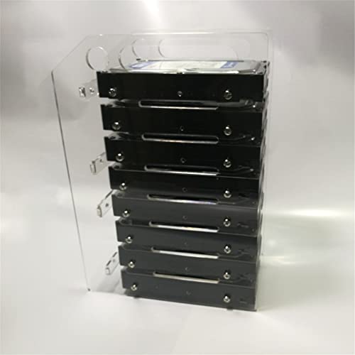 Hard Drive Bay Holder 3.5'' Multi-Layers Hard Disk Bracket HDD Mounting Bracket Kit, Transparent Mechanical Hard Disk Box Storage Organizer Case Rack with Cooling Fan Space (8 Layers) - style: 8 Layers