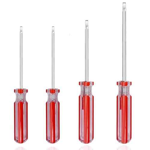 Square Head Screwdriver Set 4 Sizes, 4 Pieces Square Screwdriver Tool Kits Magnetic Tips SQ0 (2.0 mm) SQ1 (2.5 mm) SQ2 (3.0 mm) SQ3 (3.5 mm)