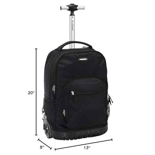 Rockland Single Handle Rolling Backpack, Black, 19-Inch (R02-BLACK)
