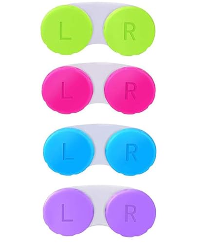 KISEER 4 Pack Colorful Contact Lens Case Box Holder Container Soak Storage Kit - size: 4 Count