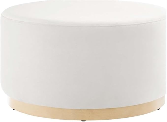 Modway Large 29" Round Performance Velvet Upholstered Upholstered Ottoman