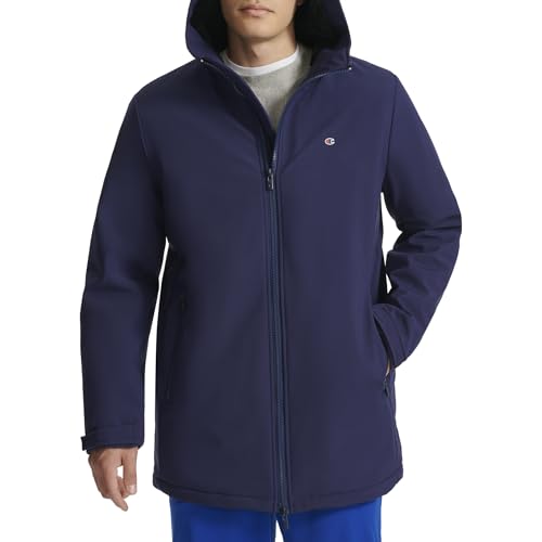 Champion mens Mid-length Soft Shell Performance Jacket With Sherpa Lining