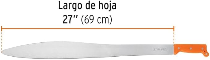 TRUPER T-905-27P Orange Handle Acapulco Style Machetes 27" (69cm)