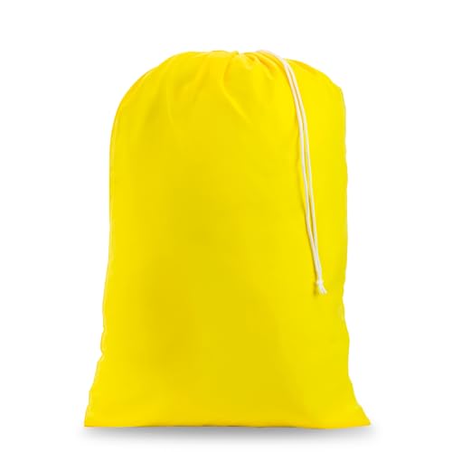 Nylon XL Laundry Bag - Locking Drawstring Closure, Machine Washable, These Large Bags Will Fit a Laundry Basket and Strong Enough to Carry up to Two Loads of Clothes (Yellow | 30" x 40") - color: Yellow, size: 30" x 40"