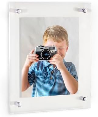 ArtToFrames 14x17 Inch Double Panel Floating Acrylic Picture Frame (Full Frame is 18x21) comes with Chrome Standoff Hardware, Made in the USA, 1 Pack