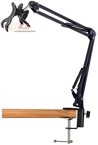 33'' Articulating Arm Phone Mount Stand for Baking Crafting Demo Videos/Live Streaming (Compatible with 4-6.5'' Screen Smartphone)