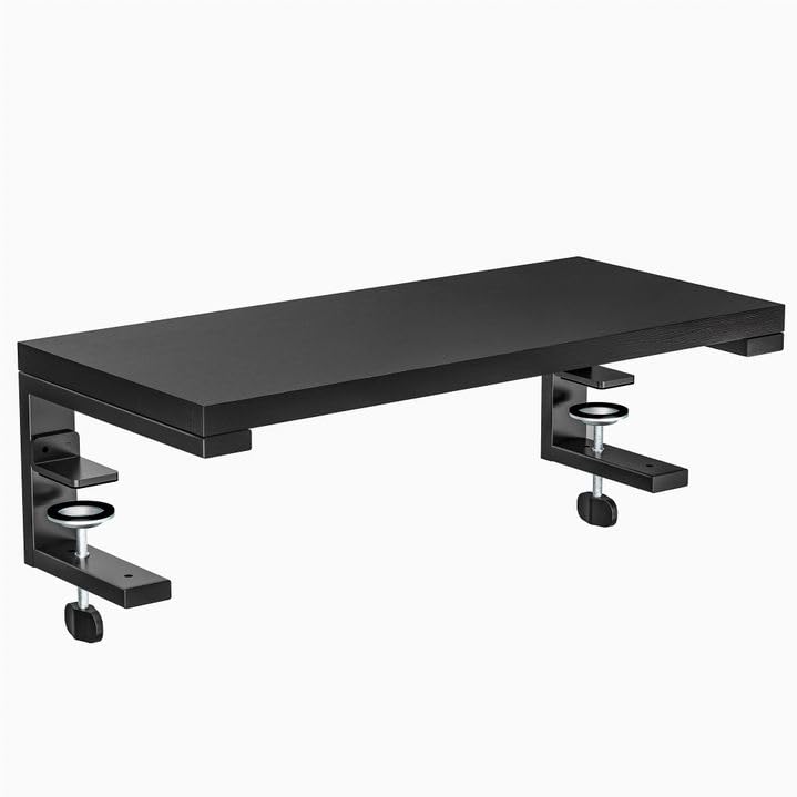 ARES WING 21.7 inches Desk Extender Shelf, 21.7"x 9.8" Versatile Clamp on Desk Shelf, Heavy Duty Desktop Organizer for Gaming and Office Accessories, Black - size: 22", style: no hook