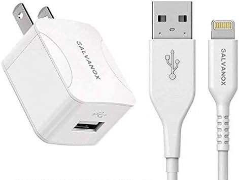 Galvanox iPhone Charger - 10W USB Wall Plug with MFi Apple Certified Lightning Cable (Dual Port)