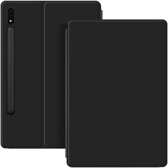 Magnetic Case for Galaxy Tab S8 Plus 12.4 inch 2022/Galaxy Tab S7 FE 2021/Galaxy Tab S7 Plus 2020 with Pen Holder Lightweight and Slim Magnetic Stand Case with Auto Sleep/Wake Black