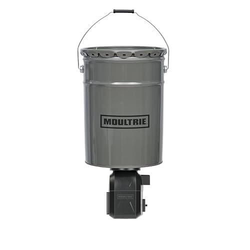 Moultrie 40lb All-in-One Directional Hanging Deer Feeder - 40lb Capacity - Metal Hopper Fish Feeder - Digital Timer with 4 Daily Feeds - Moultrie Connect Bluetooth