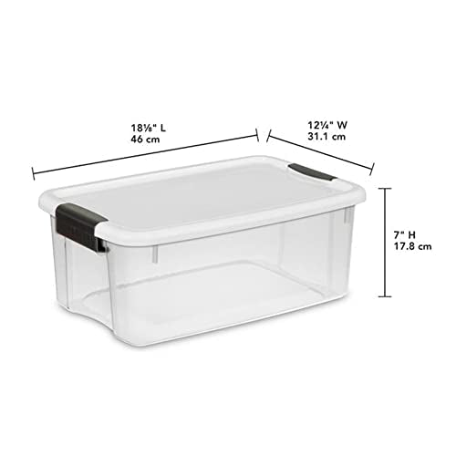 STERILITE 19848006 Ultra Storage Tote with Titanium latches, 18 Quart
